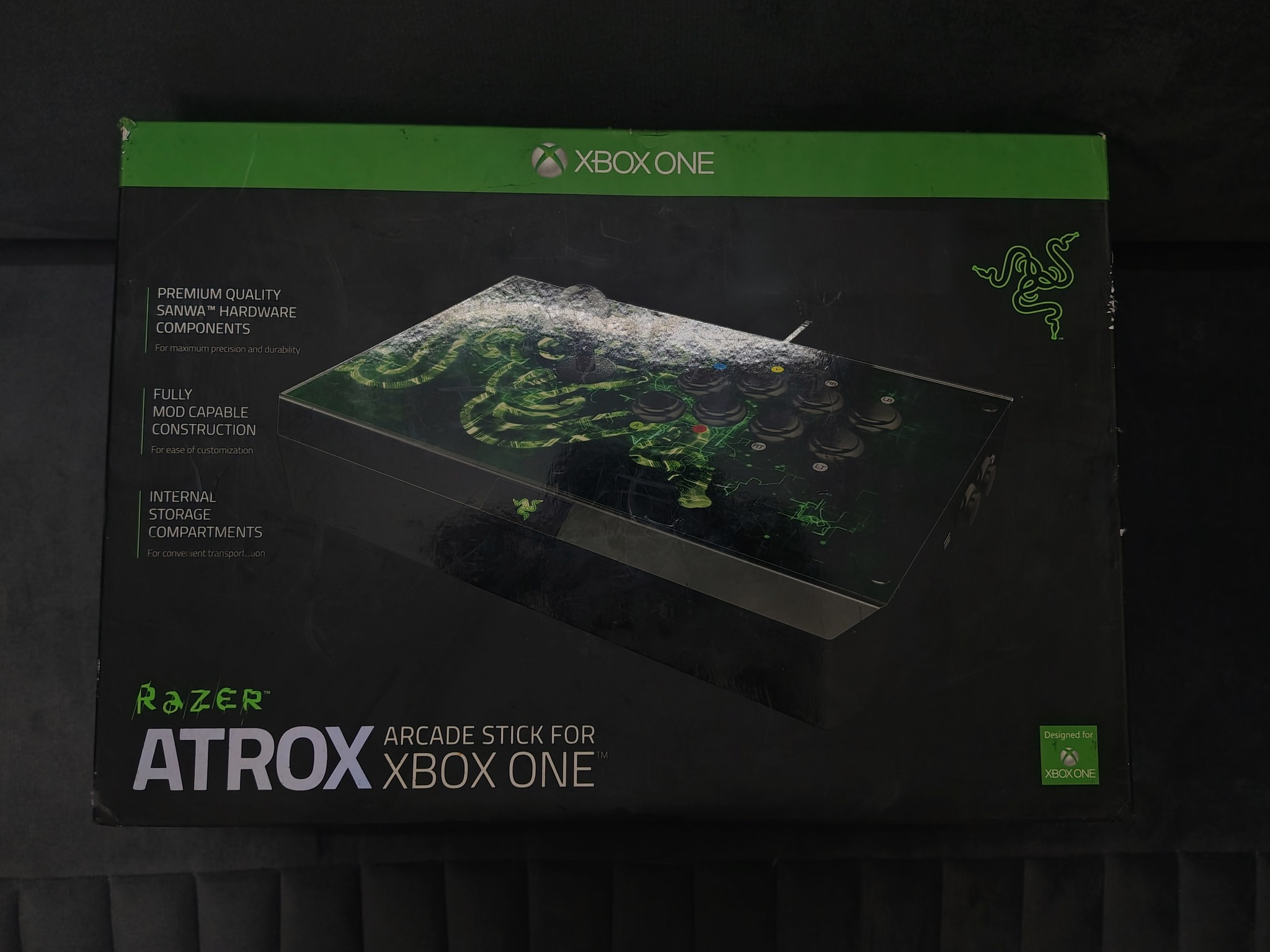 RAZER ATROX ARCADE STICK FOR XBOX ONE/PC: Fully Mod-Capable - Sanwa Joystick and Buttons