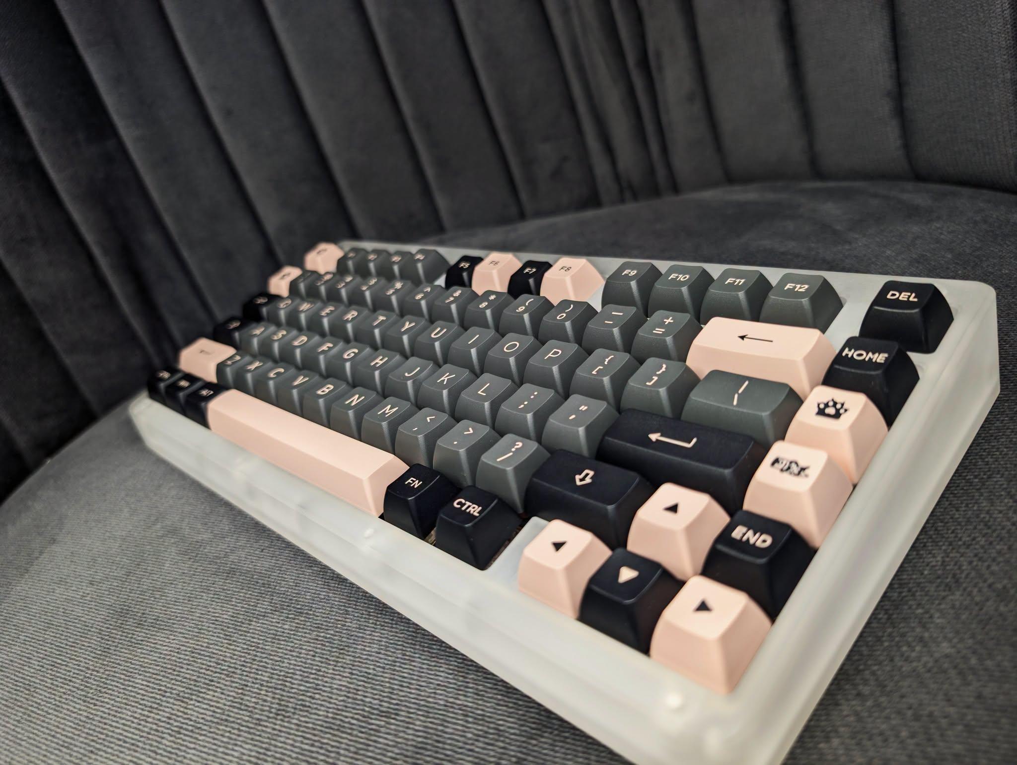 Akko ACR TOP 75 Kit Custom Keyboard (White-Acrylic) (Akko Black and Pink Keycaps) - Image 4
