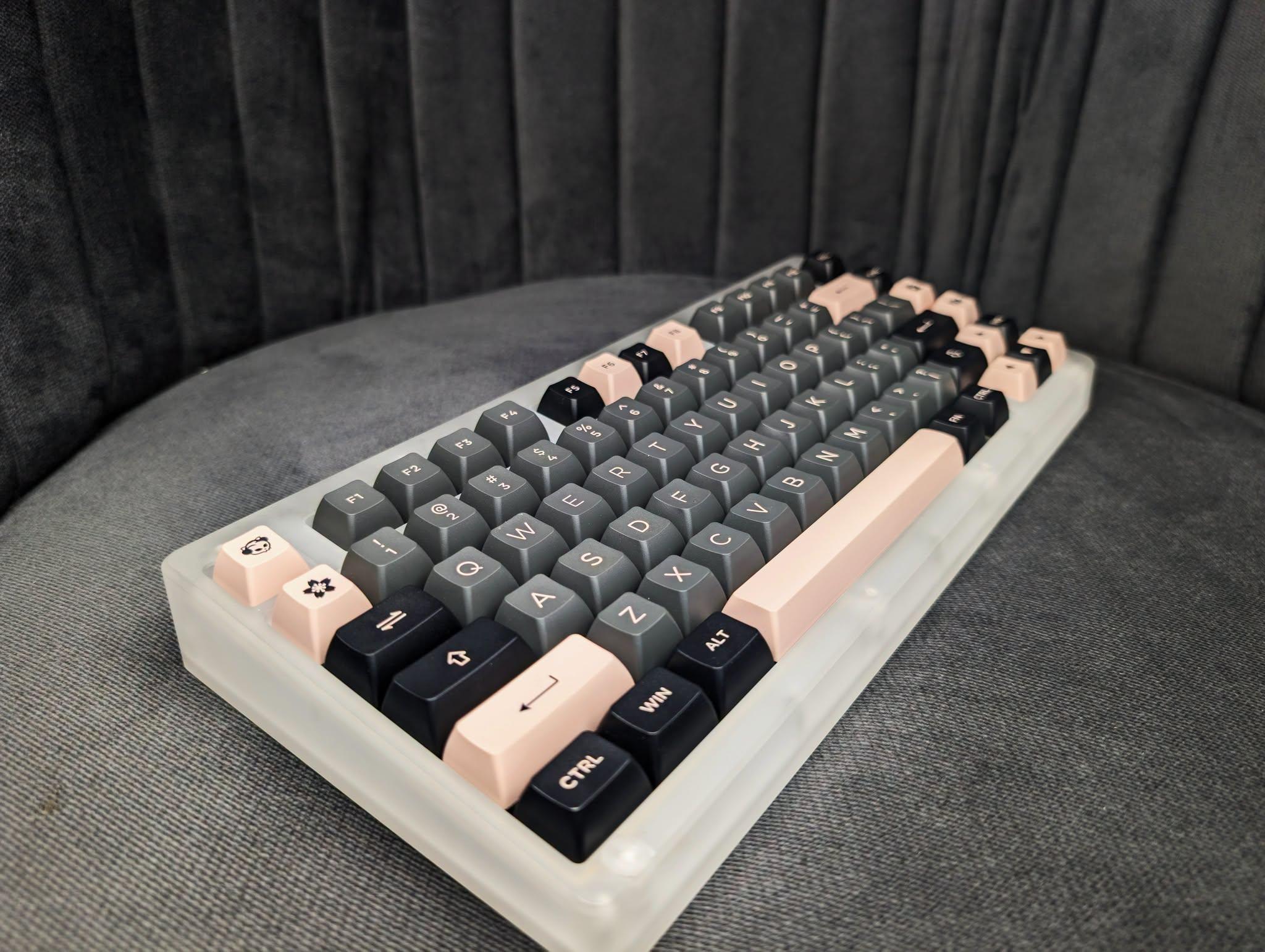 Akko ACR TOP 75 Kit Custom Keyboard (White-Acrylic) (Akko Black and Pink Keycaps) - Image 5