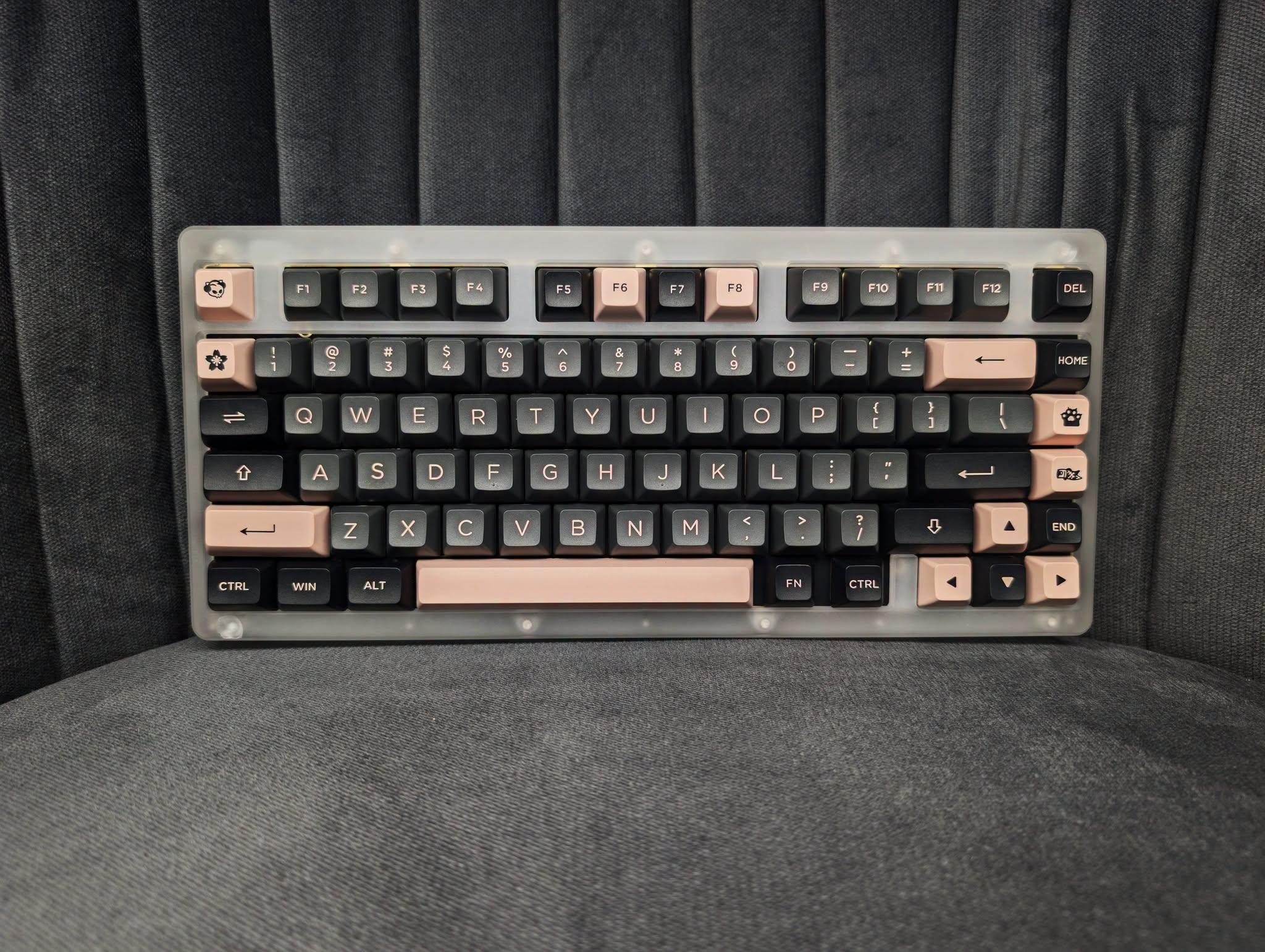 Akko ACR TOP 75 Kit Custom Keyboard (White-Acrylic) (Akko Black and Pink Keycaps) - Image 2