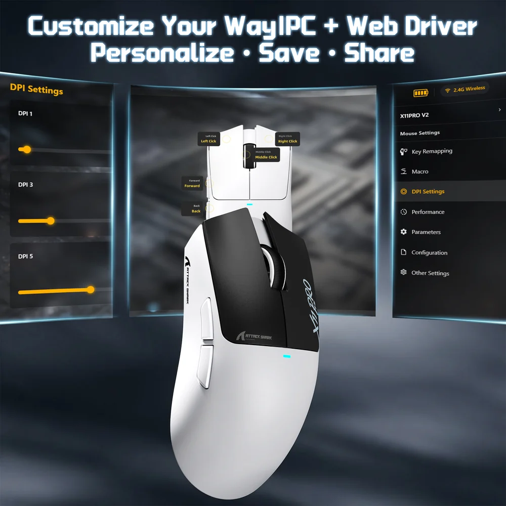 Attack Shark X11 Pro V2 Wireless Gaming Mouse - Image 8