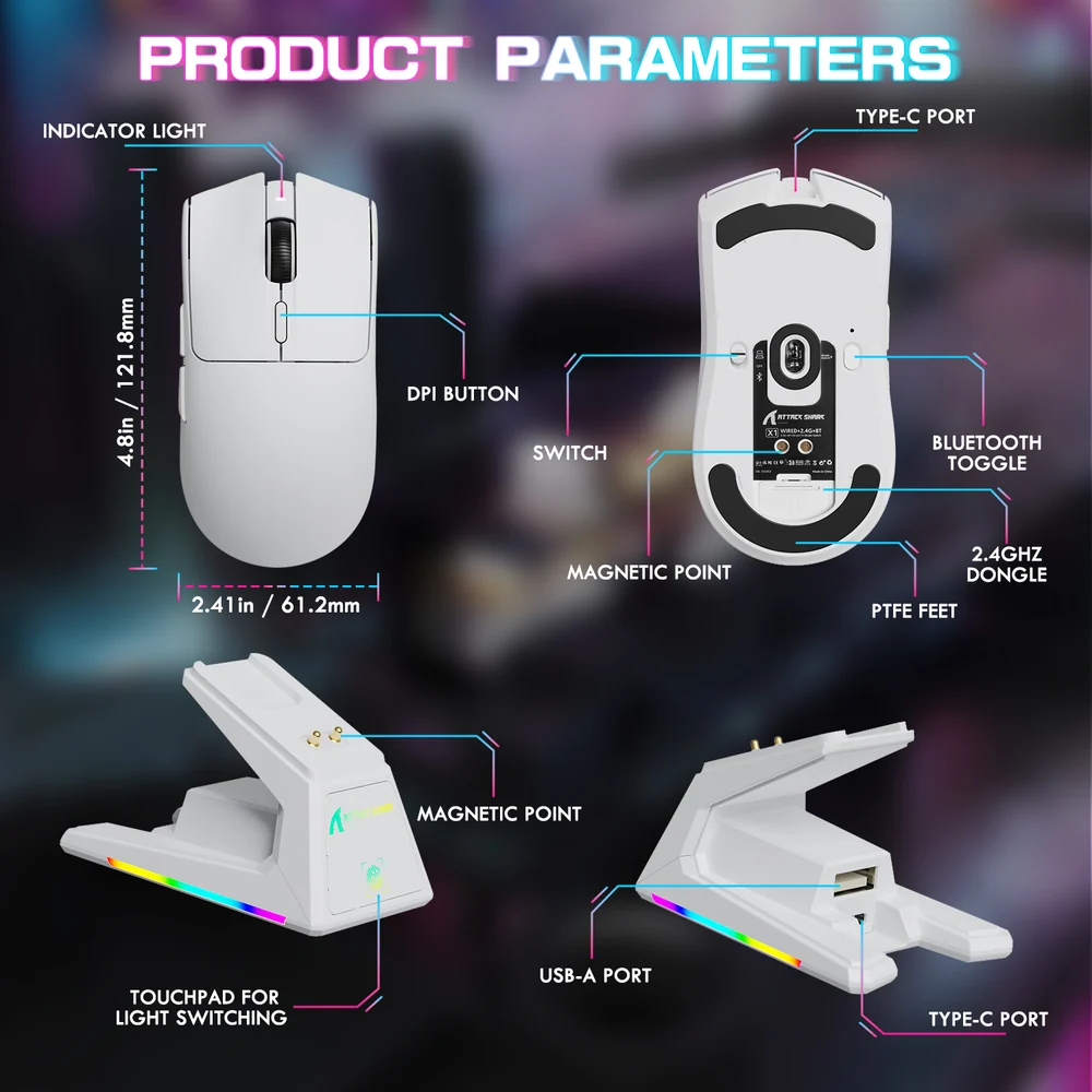 Attack Shark X1 Wireless Gaming Mouse - Image 9