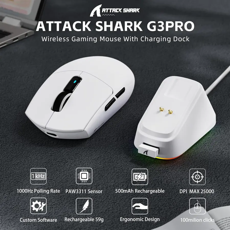 Attack Shark G3Pro Wireless Gaming Mouse - Image 2